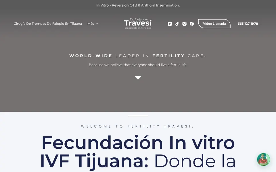 Diseño web en Tijuana para clínica de fertilidad Dr. Alejandro Travesí
